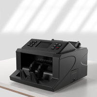 Compteur de billets Feelteck gris haute vitesse 1000 pièces/min avec détection multiple (UV/MG) Reconnaissance automatique des devises Compatibilité avec l'imprimante