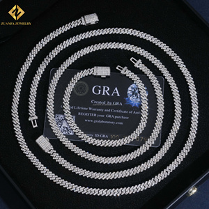 Precio al por mayor: Cadena y pulsera cubanas de moissanita de 5 mm para hombre, estilo hip hop, con diamantes VVS, pulsera cubana de plata 925. - Product Image 3