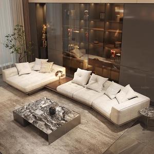 Semplice ed elegante creativo <span class=keywords><strong>Pallet</strong></span> in legno gambe in metallo comodo tessuto in pelle soggiorno Hotel Villa Lounge Set divano personalizzato - Product Image 1