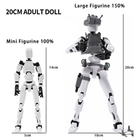 Liobexin Ukuran Besar 20cm Dummy13 Ornamen Rakitan Mandiri yang Dapat Digerakkan, Model Mecha Rakitan DIY Plastik dengan Aksesori Taktis Lengkap