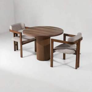 Luxury Modern Farmhouse & Hotel Style Outdoor Waterproof 100% <b>Solid</b> <b>Wood</b> Small <b>Dining</b> Set with <b>Table</b> and Two Chairs - Product Image 1