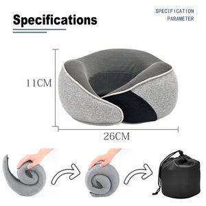 Oreiller ergonomique en mousse à mémoire de forme pour la sieste, cadeau promotionnel, oreiller de voyage portable en forme de U pour le soutien du cou avec logo personnalisé - Product Image 3