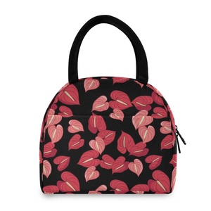Low Moq Hawaii Red Anthurium Design Lifestyle Bag Cooler Lunch Bag Insulated Office Small Custom Insulated Food Cooler Bag - Product Image 2