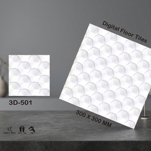 Carreaux de sol en céramique 300x300mm 30x30cm 12x12, effet marbre Calacatta 3D, émaillés numériquement, brillants - Product Image 4