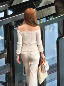 Let <span class=keywords><strong>Me</strong></span> Shine <span class=keywords><strong>Xu</strong></span> Yan Zhao Lusi Mismo estilo Francés Elegante Adelgazante Regular Manga larga Delgado Tejido Casual Capa Top - Product Image 2