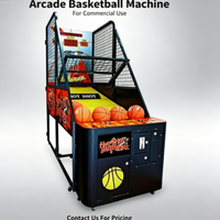 Machine d'arcade de tir au basket-ball à monnayeur en métal, OEM, de l'usine JiaXin, avec support en anglais