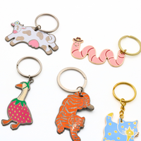 Porte-clés en métal de luxe personnalisé, logo d'entreprise 2D 3D, pendentif mignon kawaii pour sac à dos, cadeau, porte-clés en métal émaillé