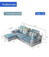 Sofá Seccional de Tela en Forma de L, Moderno, Nórdico, de Diseño Simple, Multifuncional, de Alta Calidad, para Sala de Estar, Precio al por Mayor