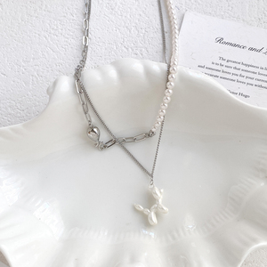 Collier avec pendentif en perles Kavnar, plaqué argent, bijoux minimalistes élégants pour femmes, à porter au quotidien, pour fête, <span class=keywords><strong>mariage</strong></span>, anniversaire, cadeau - Product Image 2