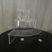 Présentoirs en acrylique transparent à 3 niveaux en forme de demi-lune pour parfums, personnalisables en usine, pour la maison, le bureau, les supermarchés et les magasins