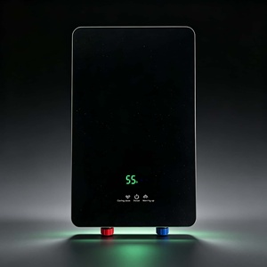 <span class=keywords><strong>Chauffe</strong></span>-<span class=keywords><strong>eau</strong></span> électrique instantané sans réservoir OEM ODM personnalisé, en verre noir avec LED verte, thermostatique, à fixation murale, pour hôtels et usines - Product Image 1