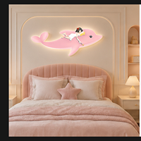 Lampe murale LED en forme de baleine pour fille, décoration murale d'animaux marins de dessin animé pour chambre d'enfant, crèche, salle de jeux, éclairage intérieur d'hôtel