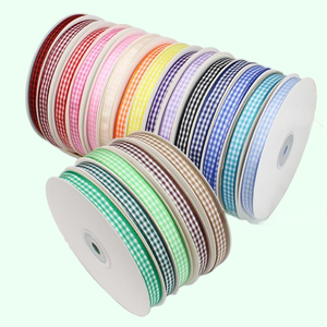 Ruban à carreaux Gingham avec bordure filée Boca pour emballage cadeau, décoration de fête champêtre et loisirs créatifs - Product Image 3