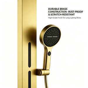 Panneau de <span class=keywords><strong>douche</strong></span> de luxe multifonctionnel intelligent numérique doré avec cascade – Système de <span class=keywords><strong>douche</strong></span> moderne - Product Image 3