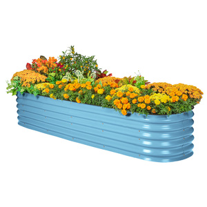 Prix usine Extra Large Planting Box Pots de fleurs en acier galvanisé Kit de jardin <span class=keywords><strong>surélevé</strong></span> Boîte de jardinière Grand lit de jardin bricolage - Product Image 1