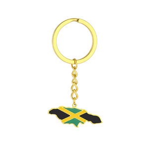 Venta al por mayor de diseño personalizado de metal recuerdos turísticos <span class=keywords><strong>Jamaica</strong></span> país Mapa bandera llavero - Product Image 2