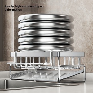 Organizzatore per Lavello con <span class=keywords><strong>Porta</strong></span> Spugne e Vassoio di Drenaggio Automatico in Acciaio Inox, <span class=keywords><strong>Porta</strong></span> Spugne e Sapone con Sistema di Auto-Drenaggio - Product Image 4