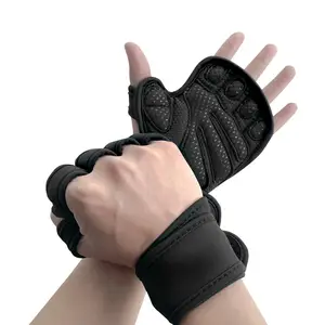 2024 High Quality Bodybuilding Black Neoprene Workout Gloves For Gym Weight Lifting