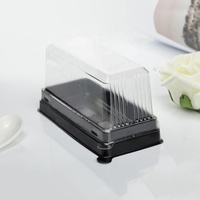 Boîte en plastique jetable de gâteau de tranche rectangulaire transparente