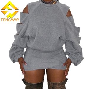 בגדי סתיו של נשים חלול החוצה העליון וחצאית 2 חתיכה סט נשים סקסי התאמת שתי חתיכות נשים - Product Image 2