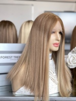 Perruque SHY Sheitel en cheveux humains vierges, avec dessus en dentelle HD, longueur moyenne, style mi-longueur aux épaules, fabriquée par le fabricant