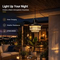 Luminaire suspendu solaire extérieur étanche IP65 avec 248 LED, détecteur de mouvement et télécommande, en plastique