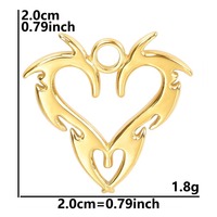 Collier pendentif cœur creux arc-en-ciel plaqué or 18 carats, style gothique punk rock, avec breloque aile de dragon en acier inoxydable, bijoux streetwear