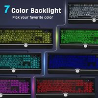 Clavier et souris filaires OEM ODM, clavier rétroéclairé à grandes touches lumineuses, clavier filaire silencieux USB et souris optique pour Wi-Fi
