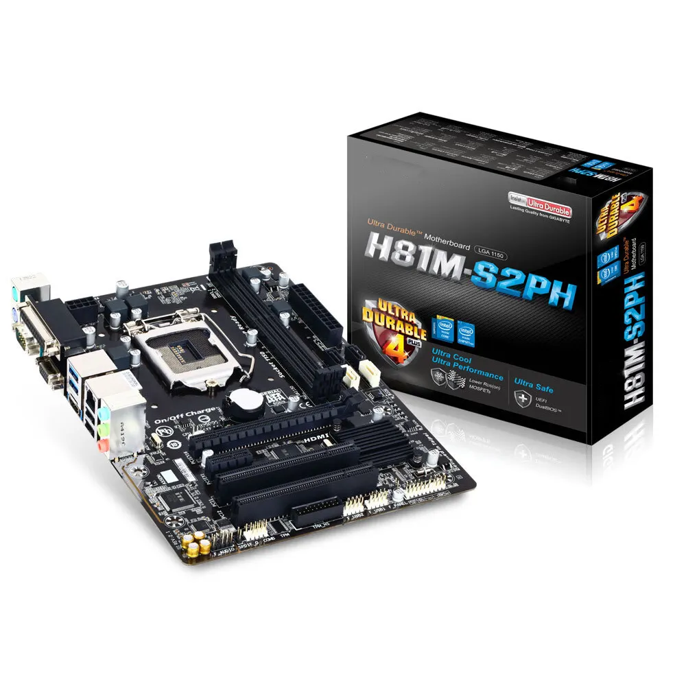 GIGABYTE Im tel GA-H81M-S2PH (rev. 2.1)16GB DDR3 LGA1150 H81 Chipsatz-Kern prozessor Micro ATX Desktop Gaming Motherboard