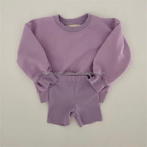 Faible MOQ, fabrication sur mesure, tissu en molleton français 100% coton, vêtements pour bébés garçons et filles, sweat-shirt, short de survêtement, ensemble de vêtements pour tout-petits - Product Image 5