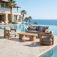 Ensemble de canapés modernes pour l'extérieur, chaise de loisirs, meubles de luxe en teck pour patio, balcon, jardin, imperméable et durable