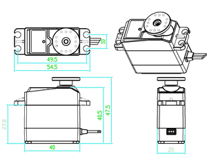 Original DS3218MG PRO 20KG 180 Degrees Waterproof High-Speed Digital Servo Metal Arm for 1/8 1/10 <b>RC</b> <b>Cars</b> 4.8-6.8V Private Mold - Product Image 6