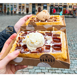 Eco-Friendly Kraft Paper Serving <strong>Cardboard</strong> <strong>Tray</strong> for Waffles Packaging Boat Shape Boxes Food <strong>Tray</strong> Sweet Food Crepe Cake Paper Box - Product Image 4