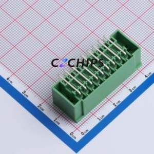 DB2ERHBM-3.5-2*9P-GN Plug-in Terminal Block Bent Lead Through Hole,P=3.5mm Board-to-Board / Socket - Closed Screw Fixing 2x9P - Product Image 2