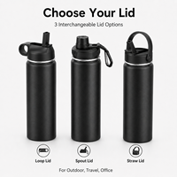 Bouteille d'eau isotherme 32 oz en acier inoxydable 304, double paroi sous vide, sans BPA, pour le sport, le camping et la randonnée, avec logo personnalisé