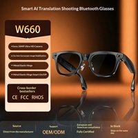Lunettes Intelligentes Transfrontalières W660 avec Caméra 20MP, Enregistrement Photo/Vidéo, Stabilisation d'Image, Reconnaissance d'Objets par IA et Assistant Vocal