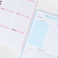 Agenda hebdomadaire A5 personnalisé 2026 à spirale, couverture rigide en PP, rechargeable, avec papier de planification pour l'école et le bureau