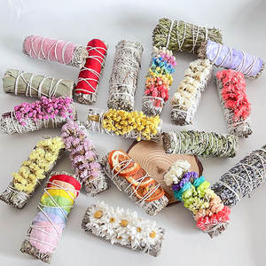 Bundles de <span class=keywords><strong>sauge</strong></span> <span class=keywords><strong>blanche</strong></span> Fleur d'herbes séchées pour le maculage Bâtonnets floraux de <span class=keywords><strong>sauge</strong></span> naturelle Nettoyage spirituel Kit de maculage de <span class=keywords><strong>sauge</strong></span> rose brûlant - Product Image 2
