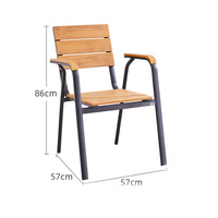 Mobilier de jardin en plastique multicolore Chaises en bois Tables et chaises d'extérieur Chaises en bois de cour pour salle à manger