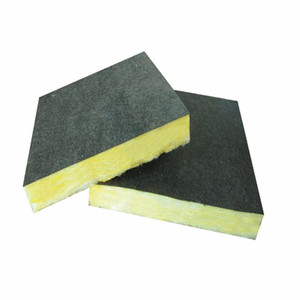 Pannelli acustici del <span class=keywords><strong>soffitto</strong></span> in lana di vetro in fibra di gesso con velo nero - Product Image 3