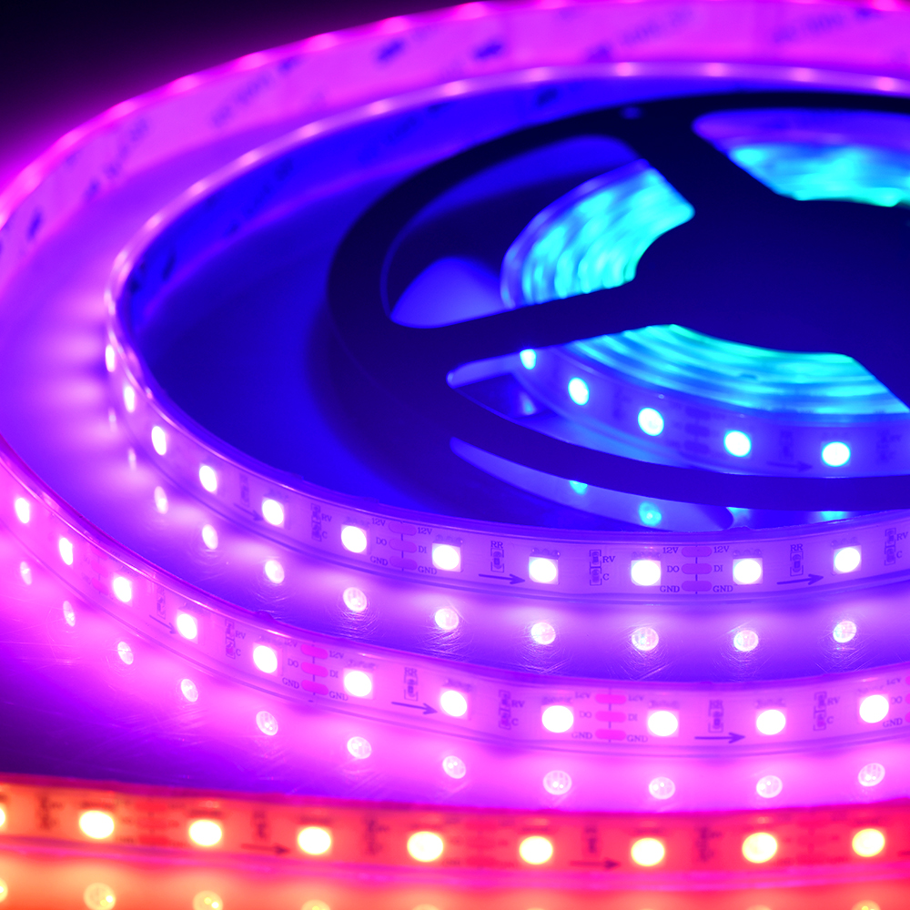 WS2811 Addressable Digital RGB Light 12V Built-in IC 60led Waterproof IP65 IP67 IP68 RGB LED Strip