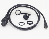 Câble micro USB étanche monté sur panneau Micro B mâle à femelle câble d'extension avec couvercle