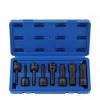 Jeu de douilles hexagonales pneumatiques à impact en phosphate noir en acier Douilles profondes avec boîte en plastique Support OEM personnalisé