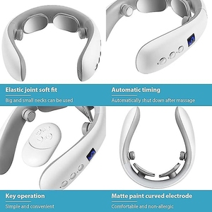 Alat pijat elektrik tanpa kabel, peralatan pijat elektrik <span class=keywords><strong>TENS</strong></span> nirkabel profesional dengan pemijat leher penghilang nyeri tulang belakang tengkuk panas - Product Image 6