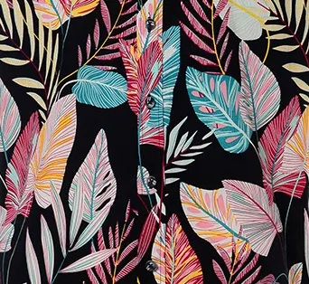 Yeni moda tasarım parlak renkli tropikal çiçek yaz düz baskılı kısa kollu erkek hawaii plaj gömlek