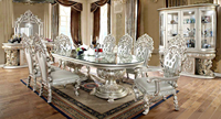 Set Meja Makan dan Kursi Kayu Jati Modern Mewah Black Forest Terbaru dari India