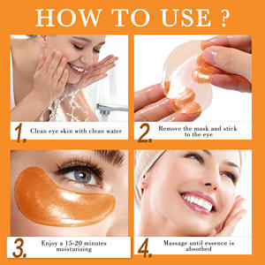 Usine en gros personnalisé sous les yeux patchs 30 paires pour les <span class=keywords><strong>cernes</strong></span> <span class=keywords><strong>Anti</strong></span>-âge réduire les rides hydratant Orange pot masque pour les yeux - Product Image 5