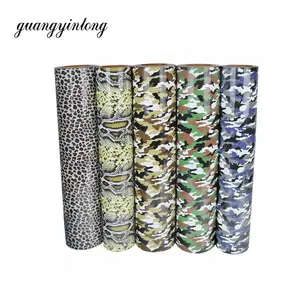 Pu mô hình Leopard guagnyintong truyền nhiệt Vinyl HTV cuộn phim dính trên giấy truyền nhiệt cho áo sơ mi