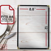 Cubierta de Menú Personalizada de Cuero Sintético PVC, Panel Doble Plegable, Tarjeta de Menú de Plástico Imprimible para Restaurante, Cafetería, Boda, Servicio de Catering