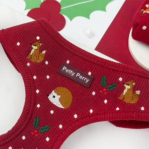 Arnés de Peluche con Patrón de Costura Bordado y Cómodo, con Correa, Lazo y Soporte, Conjunto de Chaleco y Correa para Mascotas Sherpa - Product Image 1